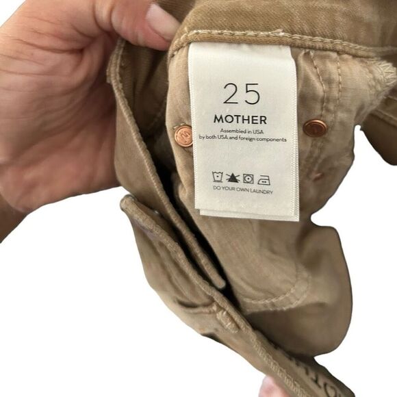 Mother The Tomcat Tan Button Fly Women's Jeans Size 25 Classic Neutral Cropped - Picture 12 of 16